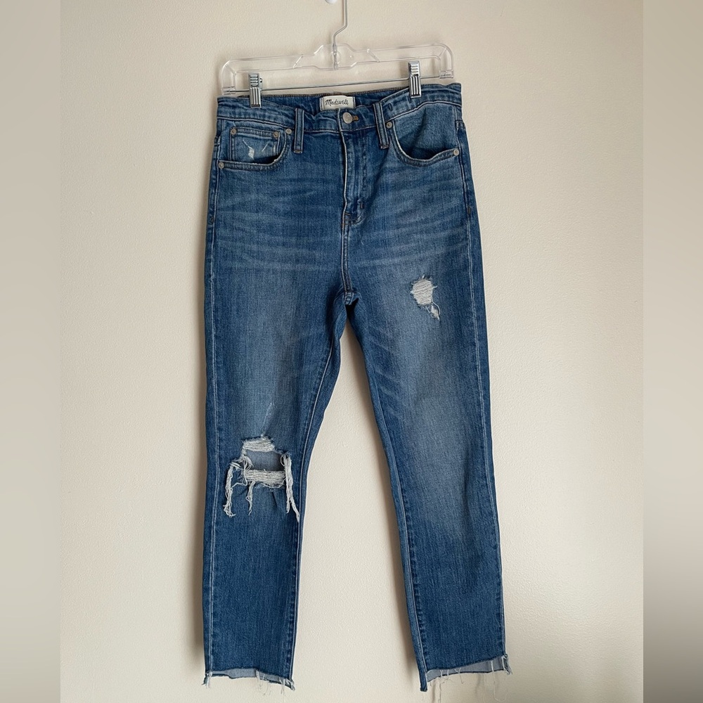 Madewell The High Rise Slim Boy Jean Step Hem distressed Jeans Size 26